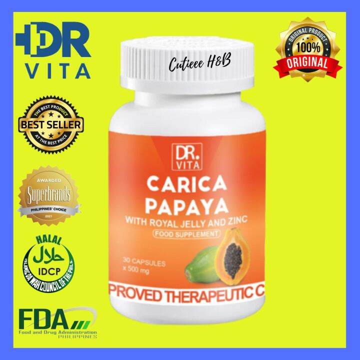 Dr. Vita Carica Papaya with Royal Jelly and Zinc (30 Capsules) Lazada PH