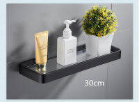 Bathroom Shelf Bath Shower Shelf Nail Free Glass Shelf Satin Bathroom Corner shelf 25-50CM Aluminum Kitchen Storage holder