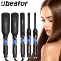 Ubeator เครื่องม้วนผมตรงสำหรับชายหญิงผมสามารถจัดแต่งทรงผมขนาดเล็กที่ยืดผมจอแสดงผล LCD ความร้อนได้อย่างรวดเร็วดัดผมเหล็กและ Wands