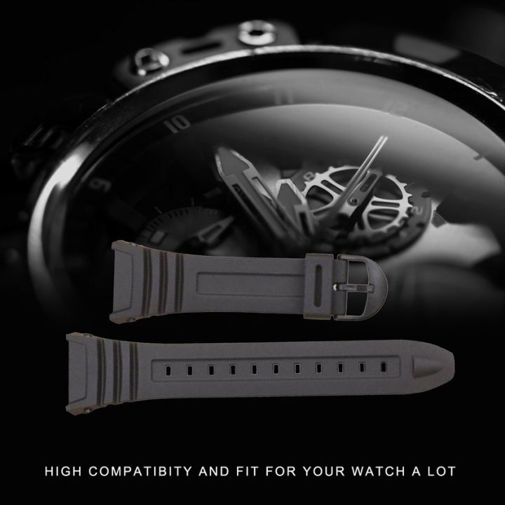 สายนาฬิกาซิลิโคนยอดนิยมสายนาฬิกาหัวเข็มขัดสแตนเลสสำหรับ-casio-w-96h