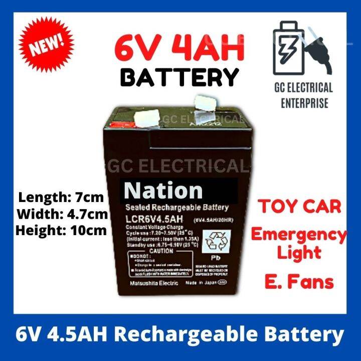 6V 4Ah NP46 6 Volts 4 Ampere Rechargeable Sealed Lead Acid Battery 6v
