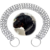 Anti-rust Chrome Plated Steel Dog Training Collar Three Rows Slip Dog Chain Adjustable Medium and Large Dogs Collar  Products