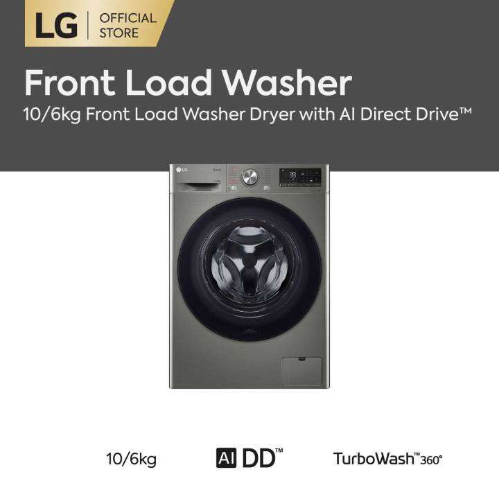 LG 10/6kg Front Load Washer Dryer FV1410H3P with AI Direct Drive ...