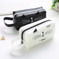 Kawaii Cat Pencil Case PU Leather super capacity School pencil box for girls Stationery School supplies