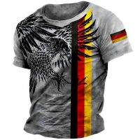 2023Summer Animal Eagle 3D Print Men T-shirts Streetwear Round Neck Polyester Loosse Short Sleeve Tees Casual Tops Clothing