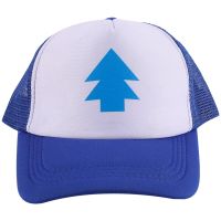 Unisex Cotton Baseball Cap 58-60Cm Blue Pine Cartoon Retractable Head Golf Cap