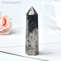 1PC Natural Hematite Crystal Point Meditation Healing Stone Reiki Obelisk Pyrite Quartz Wand for Home TowerDecor Energy Stone