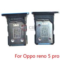 2ชิ้นขาตั้งสำหรับ OPPO ถาดใส่ซิม Reno5 Pro ที่ใส่ถาดใส่ซิมซิมการ์ดเต้ารับตัวแปลงซ่อมแซมชิ้นส่วน