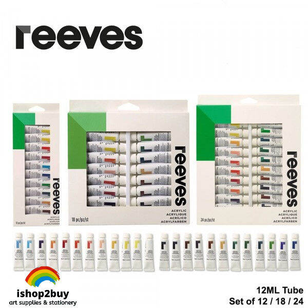 Reeves Acrylic Paints 12 Colours /18 Colours 12ml Colour Paint Art