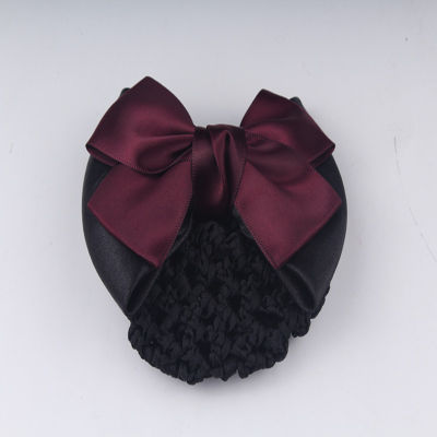 Cover Bow Hair Satin Barrette OL Headband Clip Snood Hairnet