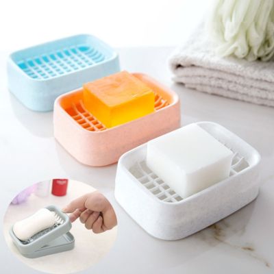 Kotak sabun kamar mandi tempat penyimpanan sabun portabel rak sabun plastik kotak pembuangan sabun pori alat penyusun meja kamar mandi