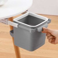 Hanging Trash Can Hidden Retractable Office Desk Adhesive Dustbin Trash Can Garbage Waste Bin