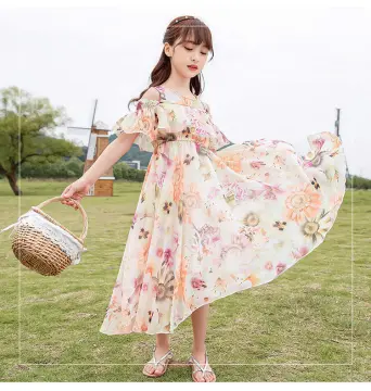 Amazon.com: Toddler Girls Dresses Flying Sleeve Butterfly Print Dress  Summer Beach Dresses Girls Long Sleeve (Brown, 5-6 Years): Clothing, Shoes  & Jewelry