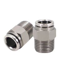 1/8 1/4 3/8 1/2 BSP NPT Male 4 6 8 10 12 14 16mm 1/4 3/8 Tube Push In To Connect Air Pneumatic Fitting 304 316 Stainless