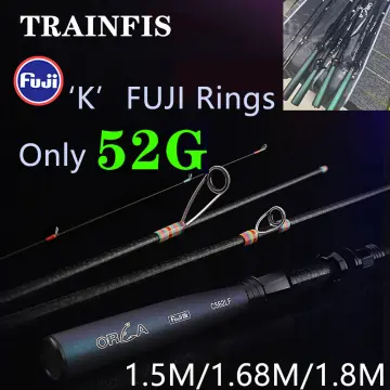 TRAINFIS】FUJI 1.38M/1.5M/168M/1.8M Solid Carbon Ultalight Fishing Rod  2-8LB/1-9G UL Spinning Rod Baitcasting Rod Spin Casting Rod BC Prawn Rod