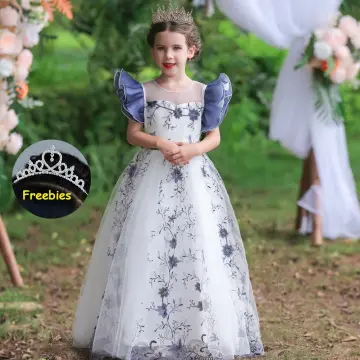 Buy TSIZFXI Little Girls Snowflake Print Mesh Long Sleeve Elsa Princess  Gown Dress 3-12 Years(120cm,5-6 Years) Online at Low Prices in India -  Amazon.in