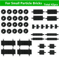 42pcs Mini Wheel Axles Pack Car Tires Model Building Blocks Accessory Enlighten Toys For Children MOC Bricks