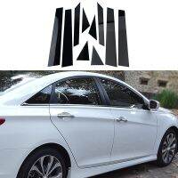 Car Glossy Piano Black Pillar Posts Door Trim Decal Cover Stickers For Hyundai Sonata 2011 2012 2013 2014 سوناتا 소나타 Essories