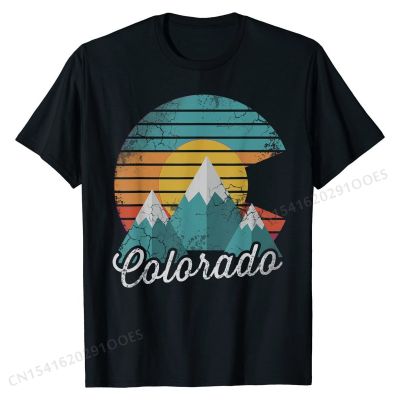 Retro Colorado Mountains Home Love Family Vacation Hiking T-Shirt Tops Tees Latest Fashionable Cotton Mens T Shirt Camisa