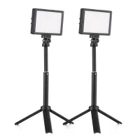 3 Packs 15W LED Video Light Set Desktop Photography Fill Light Bi-Color Temperature Adjustable Brightness CRI95 USB Power Supply with Extendable Tripod Color Filters for Vlog Video Shooting Video Conference Live Stream Makeup Selfie Product Photography