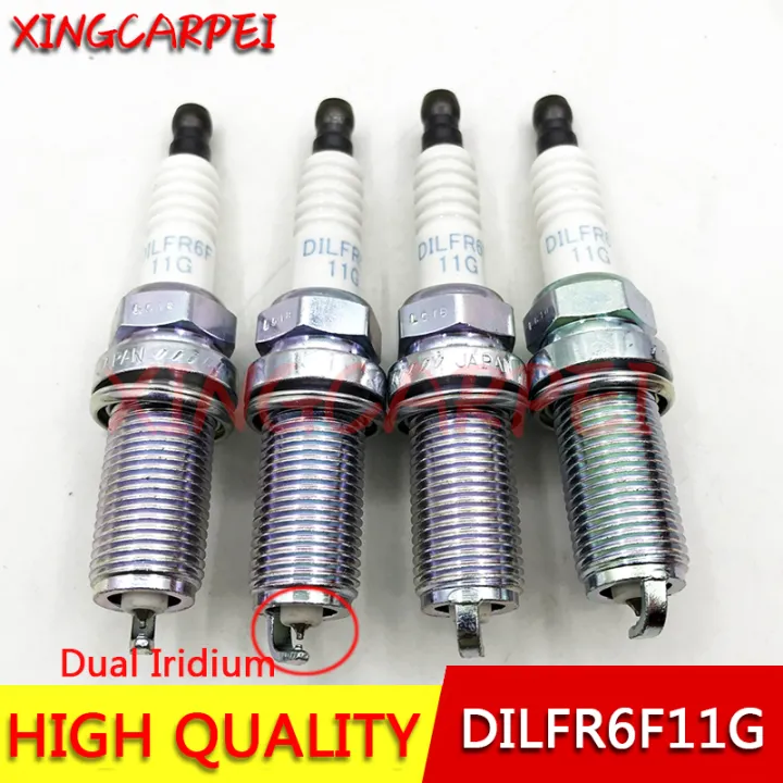 4ชิ้น DILFR6F11G 12290-RBJ-003คู่อิริเดียมหัวเทียนสำหรับฮอนด้า Insight ...
