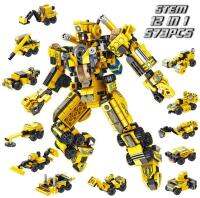 Robot STEM Toy 570 PCS Transformersed Building Blocks Building Bricks Toy Kit For Kids Diy Robot Toy