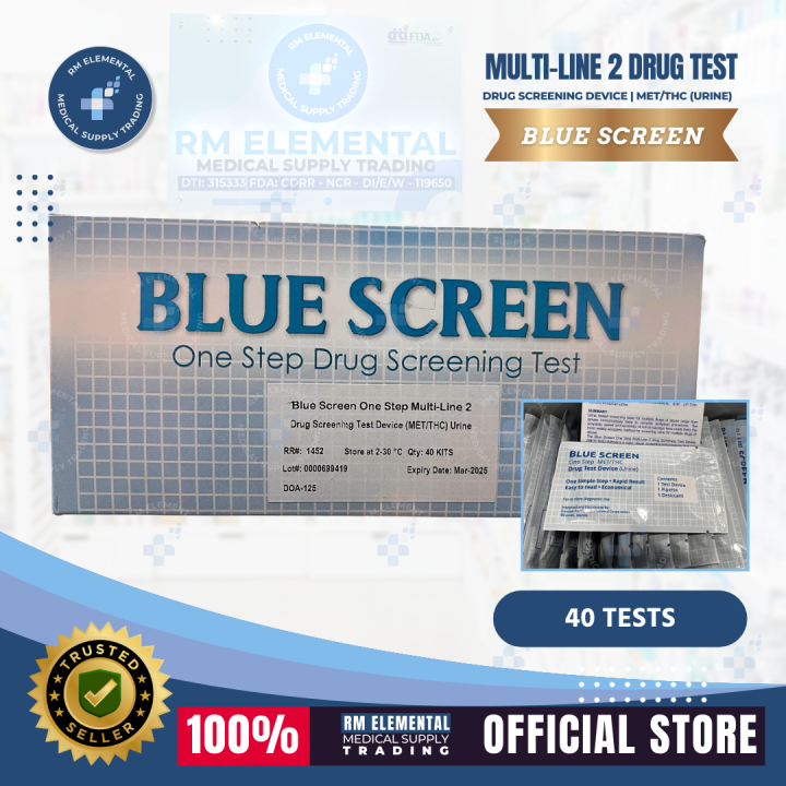 MET/THC ONE STEP MULTILINE 2 SCREENING TEST DEVICE (BLUE SCREEN) 40