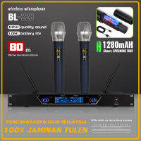 BL-128BL-228มิคโรฟอน Wayarles Profesional Baharu 2 Saluran Mikfon Ropegang Logam Jalur Frekuensi HF Satu