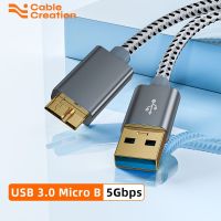 การสร้างสายเคเบิล Micro B 5อะแดปเตอร์ Gbps USB 3.0 A ไปยัง Micro B สายสำหรับซัมซุงถ่ายโอนข้อมูล S5กล้องวงจรปิดไร้สายฮาร์ดไดรฟ์เสริม