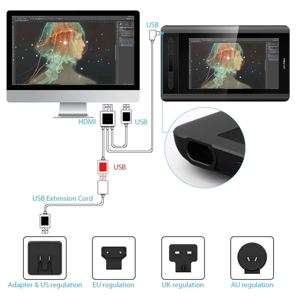 Xp Pen Artist 12 Graphic Tablet Drawing Monitor 11.6 Inch Pen Display  Battery-free 8192 Levels 6 Express Keys For Windows Mac - Digital Tablets -  AliExpress