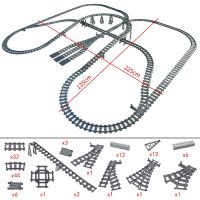 MOC Creative City Train Points Switching Climbing Tracks Flexible Railway Crossings Rails Forked Building Block Bricks kids Toys