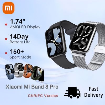 สายรัด Xiaomi Mi 8 Pro นาฬิกาข้อมือสมาร์ทกันน้ำ NFC AMOLED สายรัดข้อมือจอแสดงผลออกซิเจนอัตราการเต้นของหัวใจ