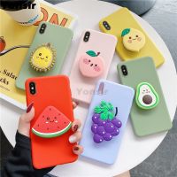 Cute Cartoon Fruit Stand Case For OPPO A5 A9 A3S A7 A53 A32 2020 A37 A39 A73 A83 A72 A11K A92S A52 Phone Holder Silicon Cover