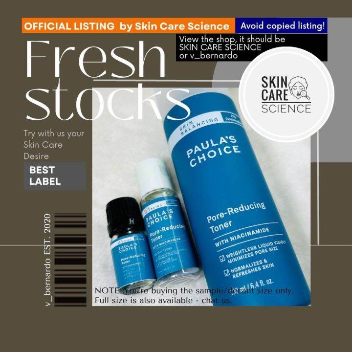 【COD】 PAULA's CHOICE PoreReducing Toner SKIN BALANCING Lazada PH