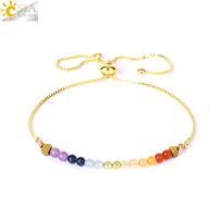 【YP】 CSJA Healing 7 Chakra Stone Pink Gold Color for Jewelry H011