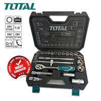 ส่งฟรี มีเก็บปลายทาง บล็อคชุด 25 ชิ้น Total ขนาด 1/2 นิ้ว รองรับงานหนัก แท้ 100%