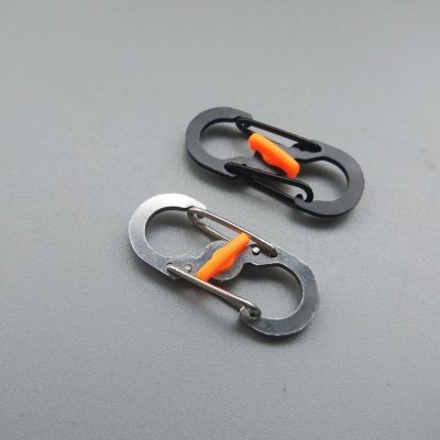 ；。‘【； 5/10Pcs Outdoor Camping S Type Carabiner With Lock Mini Keychain Hook Anti-Theft Outdoor Camping Backpack Buckle Key-Lock Tool