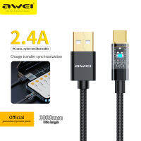 Awei CL-139 3A Type-C สายวันที่ USB เร็วสายชาร์จเร็วสายชาร์จเร็วมากสำหรับ Iphone 14 13 XR Samsung HUAWEI