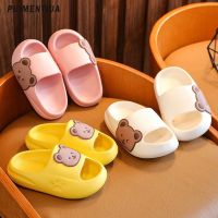 Cartoon Bear Childrens Beach Slippers For Boys Girls Home Shoes Summer Thick Sole Flip Flops EVA Soft Outdoor Slippers Child