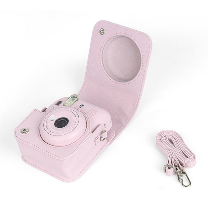 สำหรับ-fujifilm-mini-12เคสกล้องหนัง-pu-กระเป๋าครอบกล้องสำหรับ-fujifilm-instax-mini12กระเป๋ากล้องโพลารอยด์พร้อม-tali-bahu