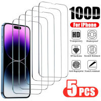 5Pcs กระจกนิรภัยป้องกันหน้าจอสำหรับ IPhone 14 13 11 Pro Max 12 Mini I Phone XS XR X 8 7 6 6S Plus SE 2022 ฝาครอบฟิล์มใส-Bajinde