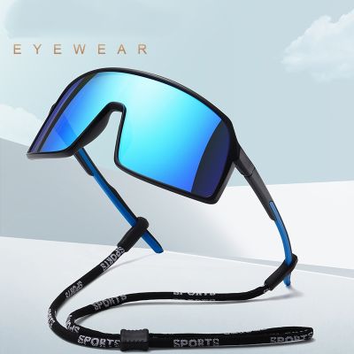 New Conjoined Big Frame Sunglasses Male Polarized Sports Sunglasses Riding One Sunglasses