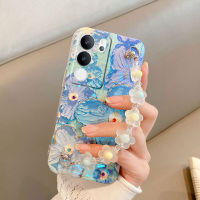 เคสVivo V29 5G พร้อมสายรัดข้อมือน่ารัก ลายดอกไม้สวยงาม นุ่ม เคสโทรศัพท์ Vivo V29 5G ฝาครอบโทรศัพท์