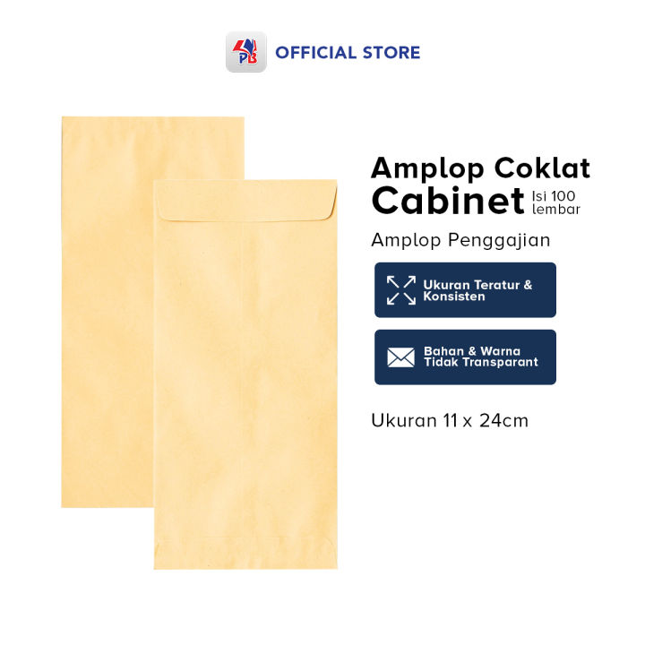 Amplop Coklat Kabinet 11 X 24 Cm Isi 100 Amplop Gaji Cabinet 70gsm