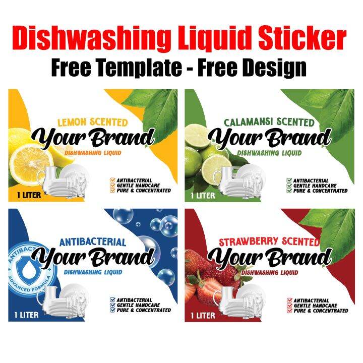 DISHWASHING LIQUID STICKER LABEL 100 PCS. Lazada PH