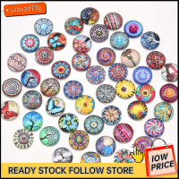 ULBVZD77G 50Pcs 50รูปแบบ Cabochons แก้วพิมพ์ลาย 12mm ครับ กระจกสำหรับผู้หญิง กระเบื้องคาไลโดสโคป cabochons กระเบื้องโมเสค สายรุ้งสีรุ้ง หมุนแก้ว cabochons ทำเครื่องประดับ DIY