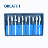10 Pcs/Box Dental Lab Drills Kit Tungsten Steel Carbide Burs Dental Teeth Whitenning Tooth Polishing Drill Dentist Supplies