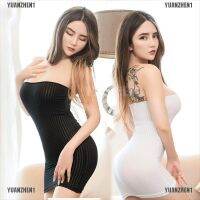 Women Sexy Mini Tube Dress Transparent Sheer Nightclub Chemise Body