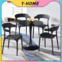 YINGHOME minimalist Chair เก้าอี้พลาสติก เก้าอี้พนักพิงโค้ง เก้าอี้มินิมอล เก้าอี้คาเฟ่ สามารถใช้นั่งทานข้าว ทำงาน หรือร้านกาแฟก็ดูดี