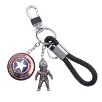 Disney Marvel Superheroes Iron Man Captain America Spider Man Lanyard Braided Wristlet Keychain Spider-Man For Children Gifts